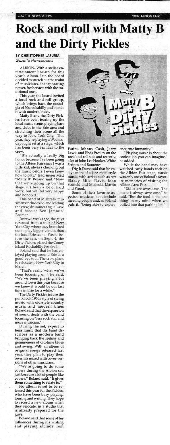 Rock and Roll with Matty B and the Dirty Pickles - Gazette Newspapers
